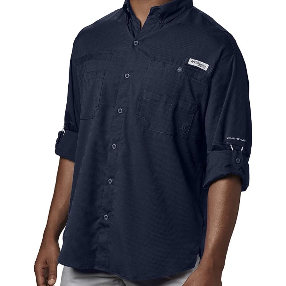 Button down shirt long Sleeve Columbia Medium Navy